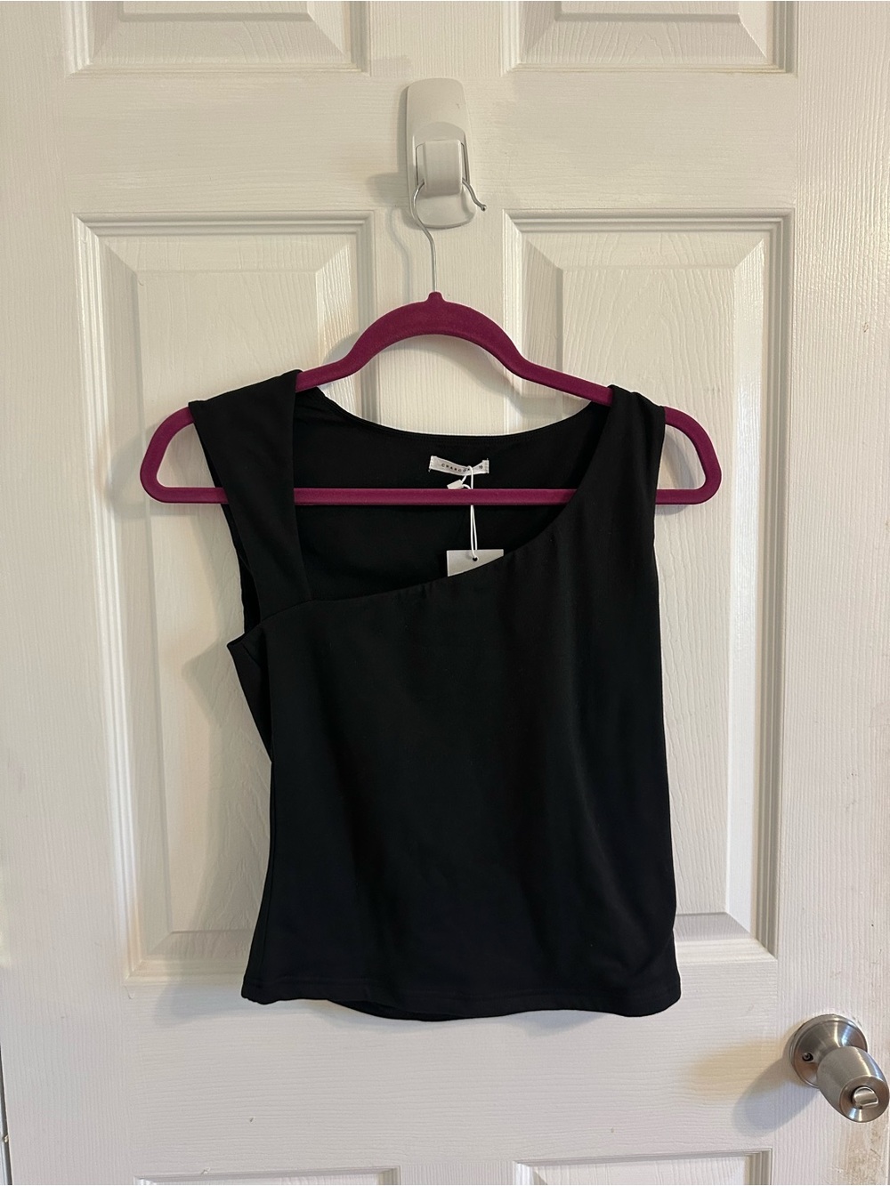 Women's Black Asymmetric Tank Top